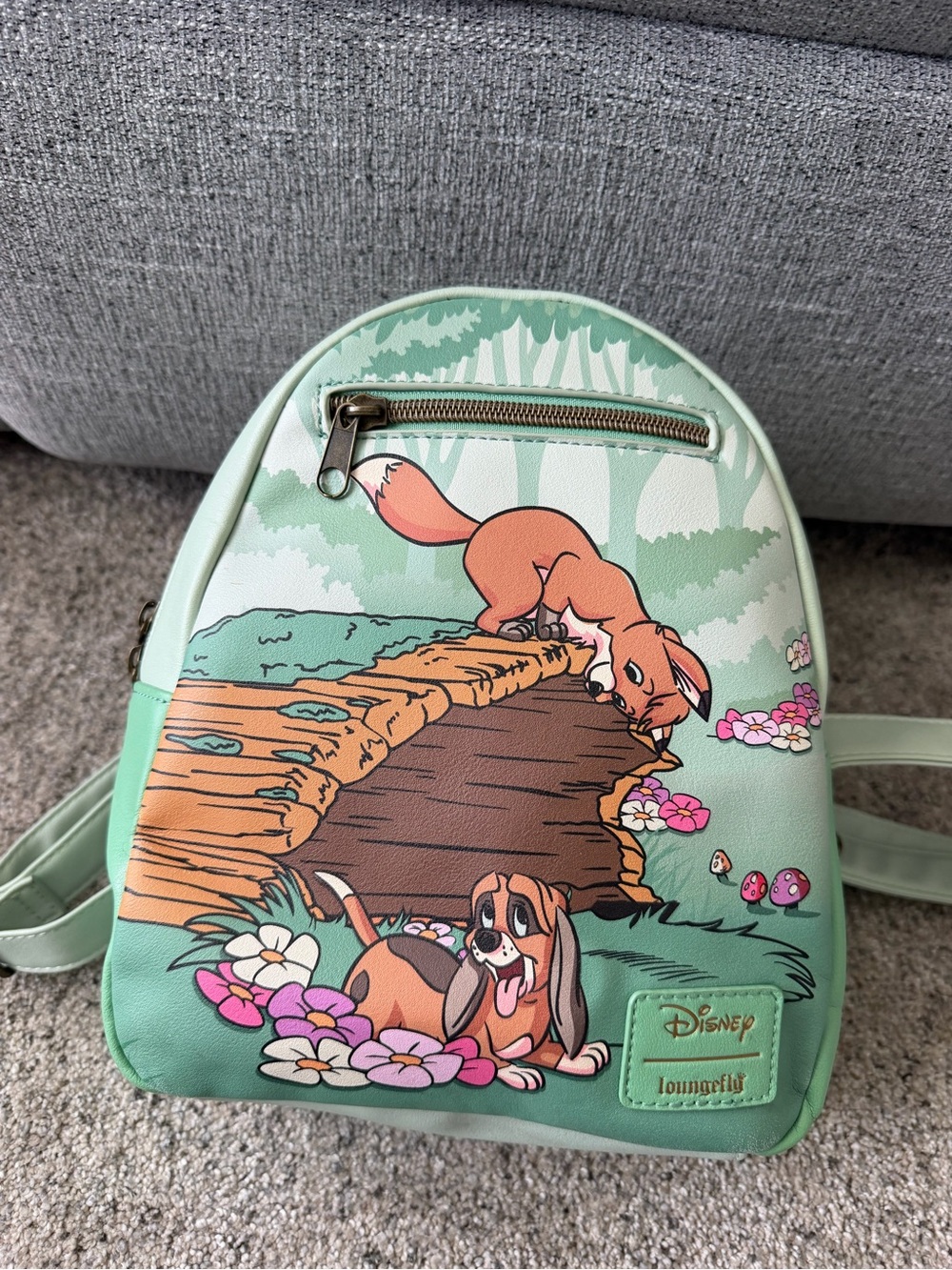 Disney Loungefly Fox & Dog Mini Backpack - Mint Green